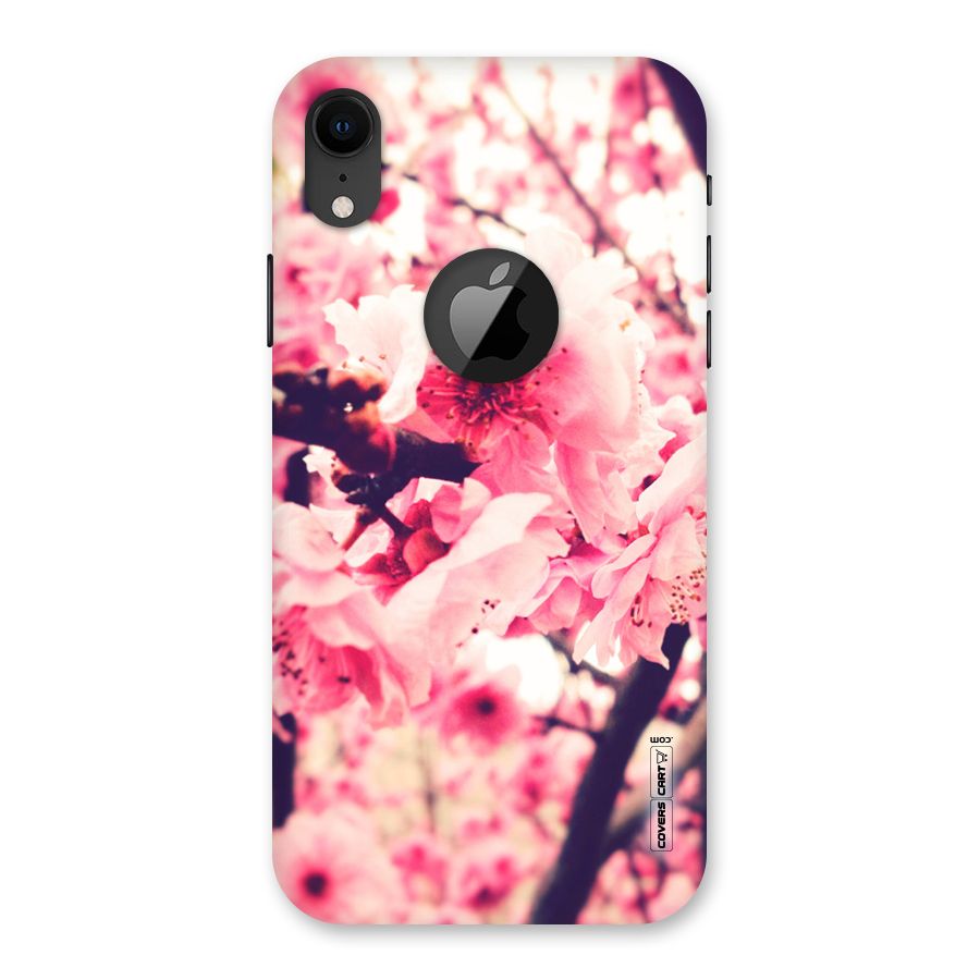 Pretty Pink Flowers Back Case for iPhone XR Logo Cut
