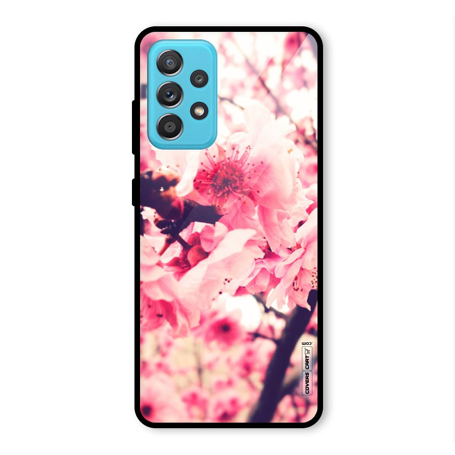 Pretty Pink Flowers Glass Back Case for Galaxy A52