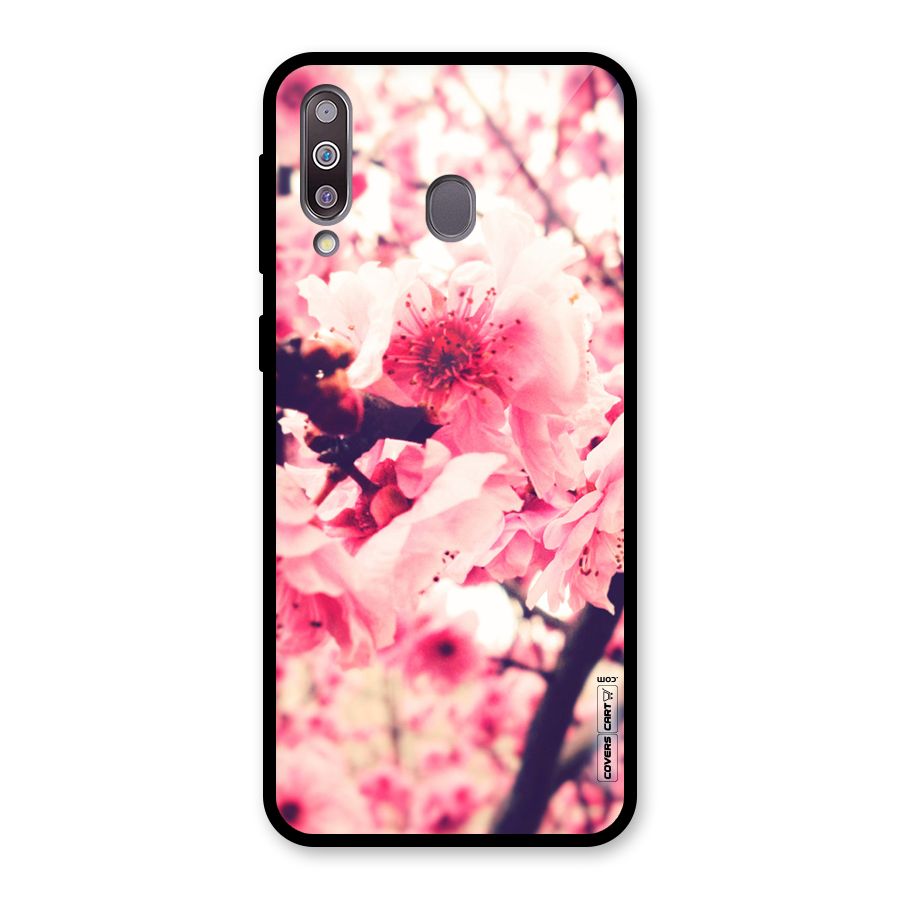 Pretty Pink Flowers Glass Back Case for Galaxy M30