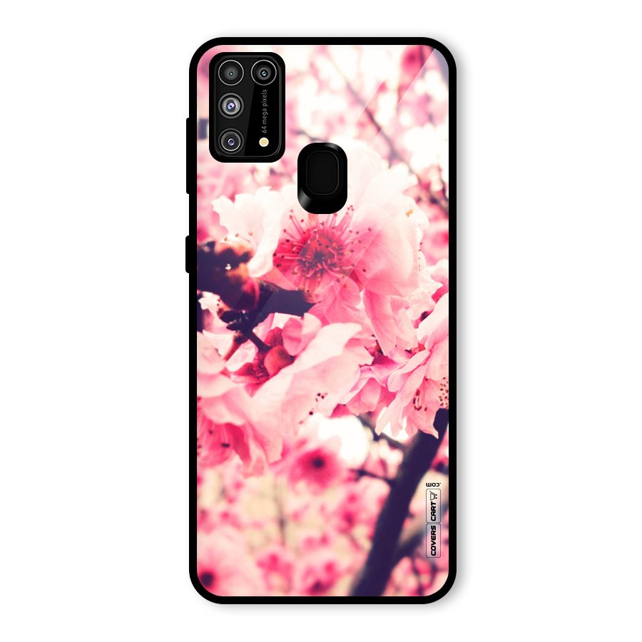 Pretty Pink Flowers Glass Back Case for Galaxy M31