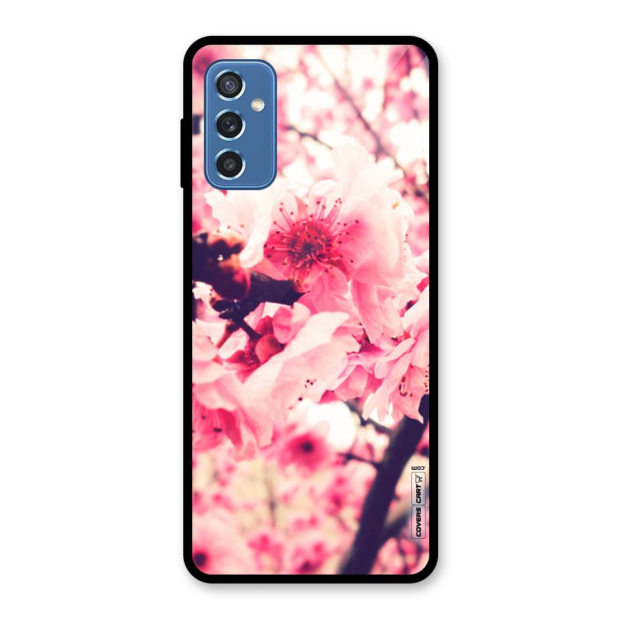 Pretty Pink Flowers Glass Back Case for Galaxy M52 5G