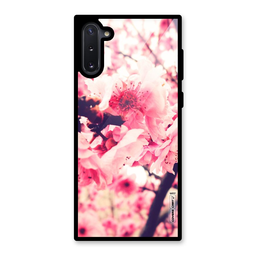 Pretty Pink Flowers Glass Back Case for Galaxy Note 10