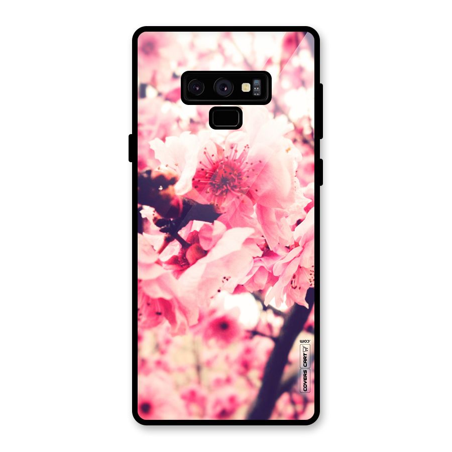 Pretty Pink Flowers Glass Back Case for Galaxy Note 9
