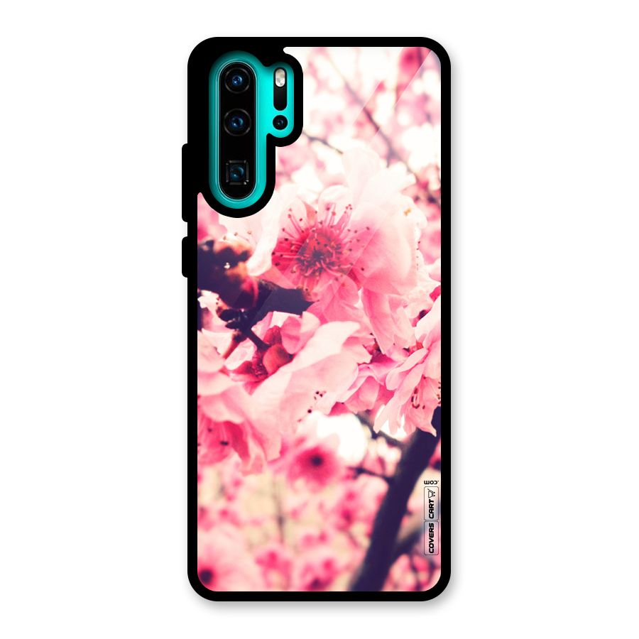 Pretty Pink Flowers Glass Back Case for Huawei P30 Pro