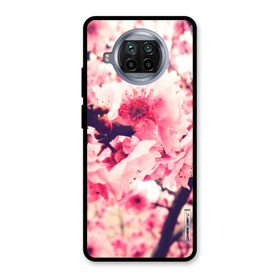 Pretty Pink Flowers Glass Back Case for Mi 10i
