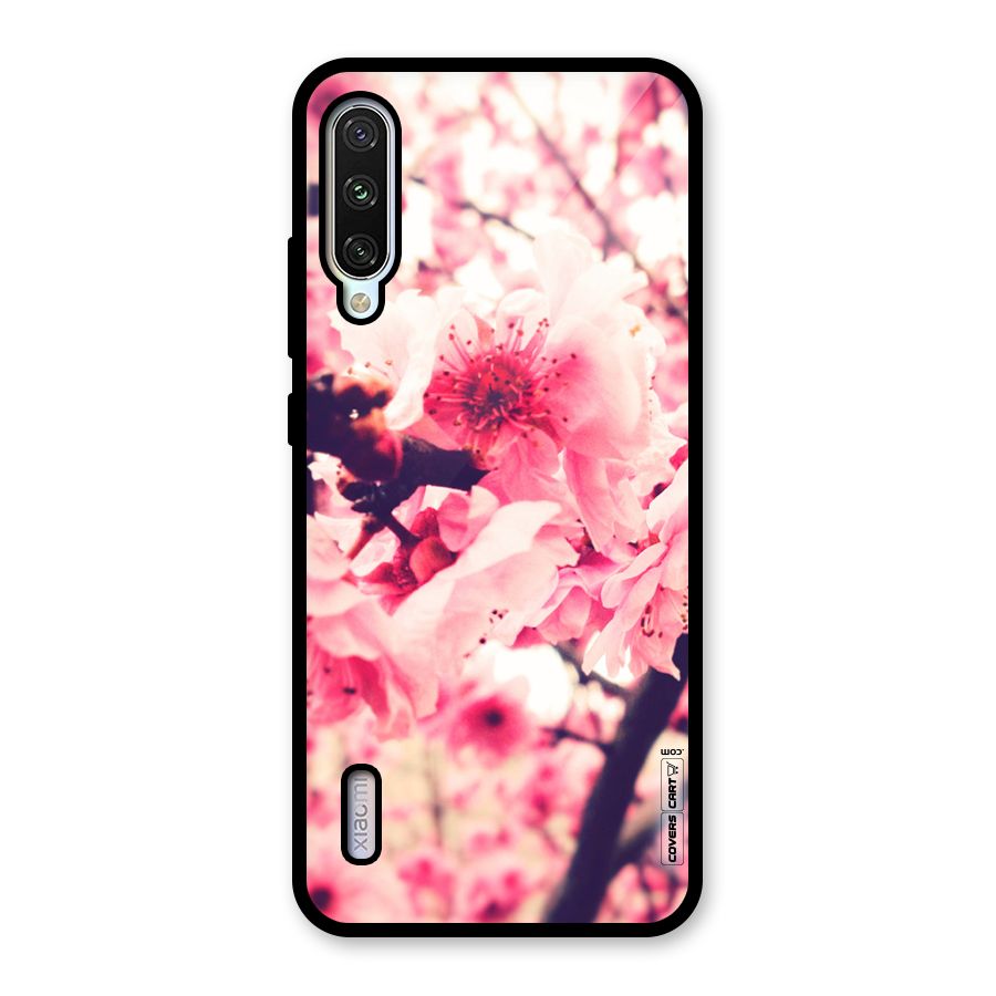 Pretty Pink Flowers Glass Back Case for Mi A3