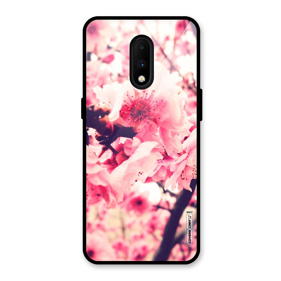 Pretty Pink Flowers Glass Back Case for OnePlus 7
