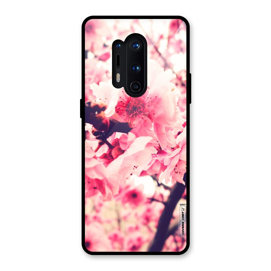 Pretty Pink Flowers Glass Back Case for OnePlus 8 Pro