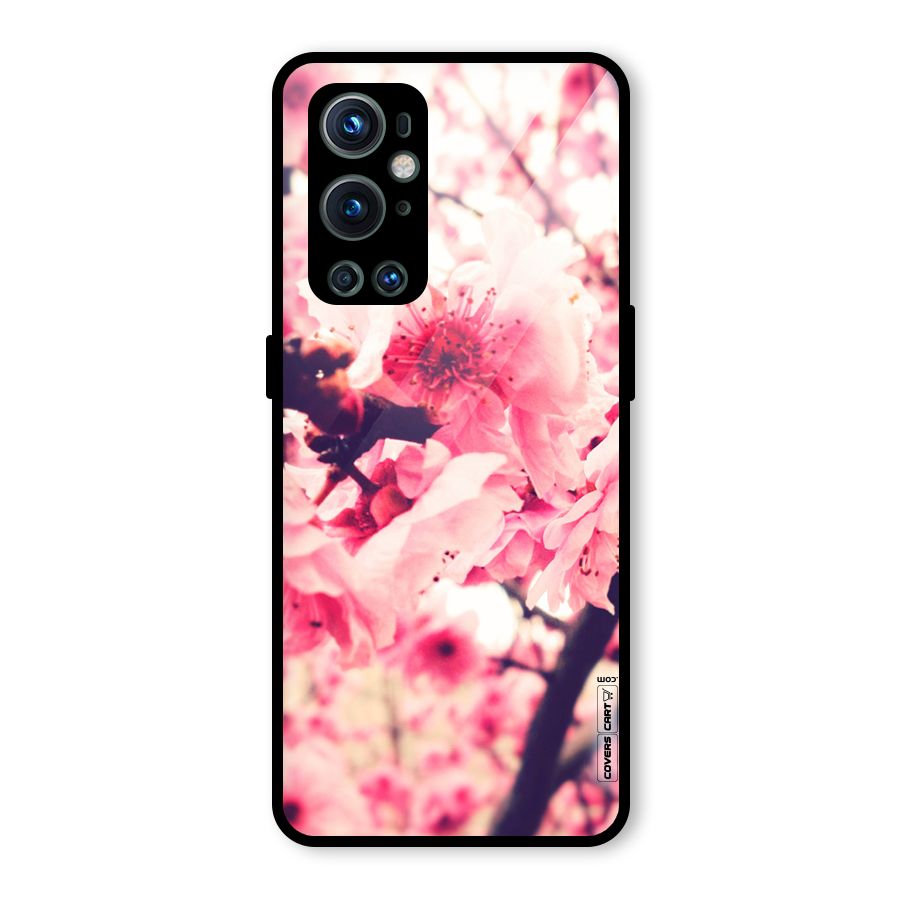 Pretty Pink Flowers Glass Back Case for OnePlus 9 Pro