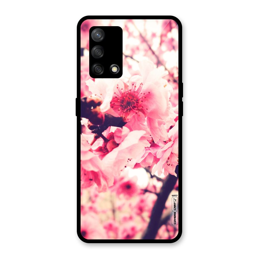 Pretty Pink Flowers Glass Back Case for Oppo F19