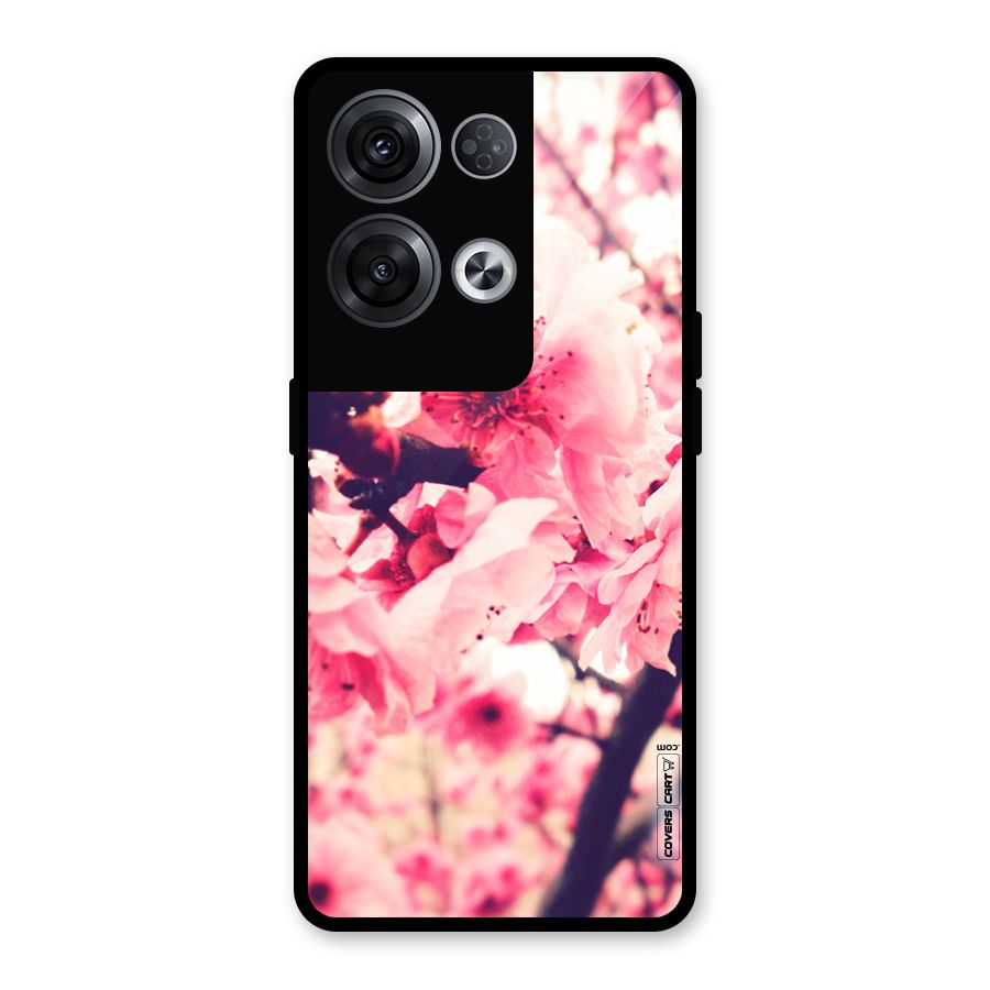 Pretty Pink Flowers Glass Back Case for Oppo Reno8 Pro 5G