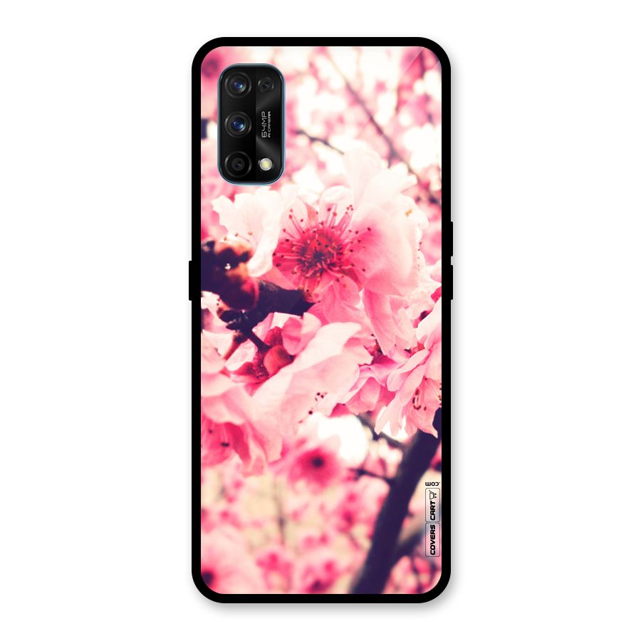 Pretty Pink Flowers Glass Back Case for Realme 7 Pro