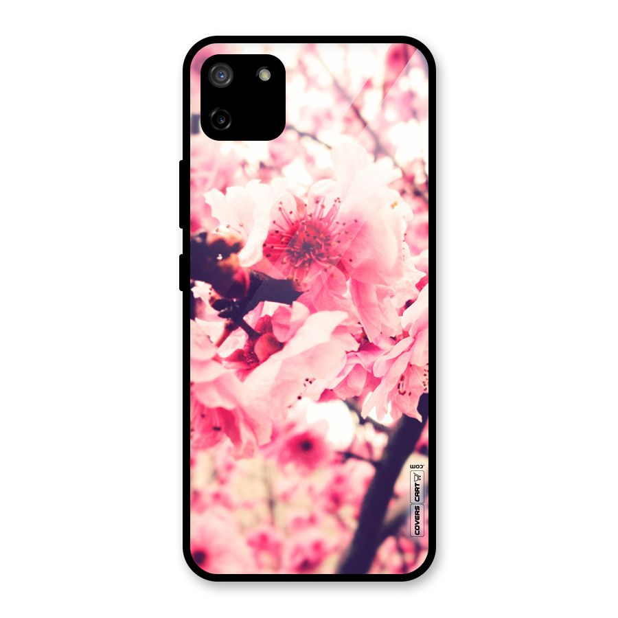 Pretty Pink Flowers Glass Back Case for Realme C11