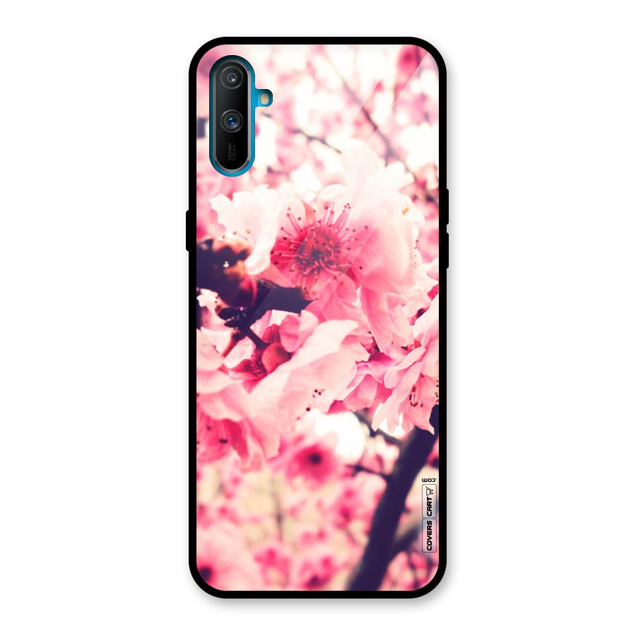 Pretty Pink Flowers Glass Back Case for Realme C3