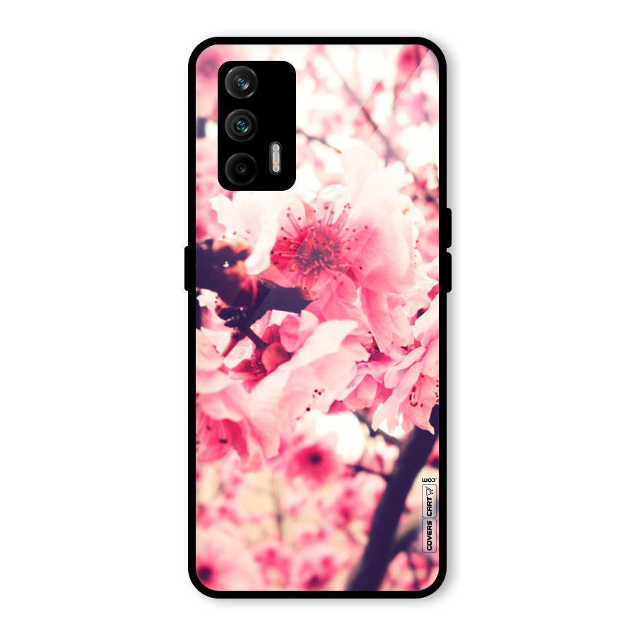 Pretty Pink Flowers Glass Back Case for Realme GT 5G