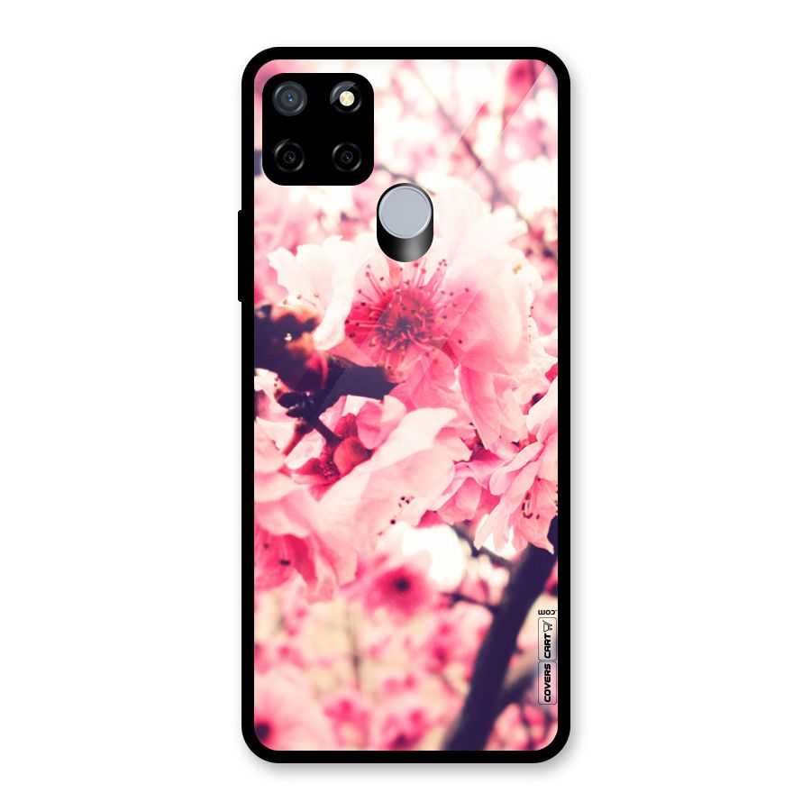 Pretty Pink Flowers Glass Back Case for Realme Narzo 30A
