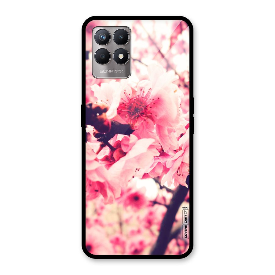 Pretty Pink Flowers Glass Back Case for Realme Narzo 50