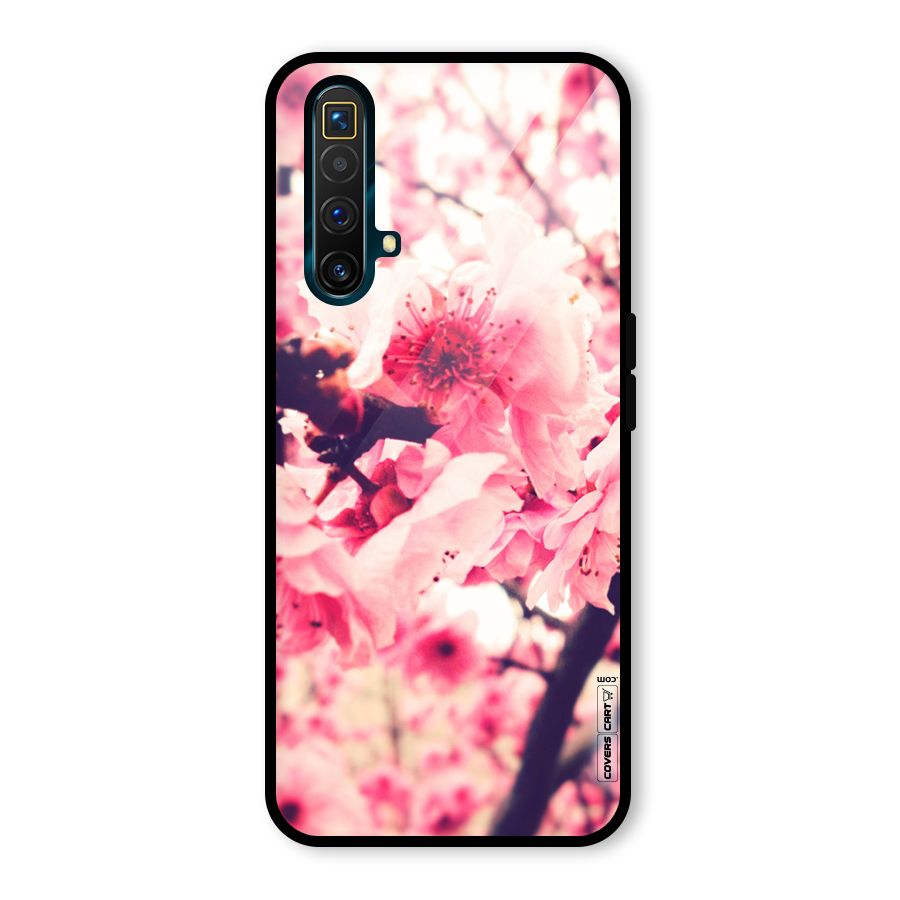 Pretty Pink Flowers Glass Back Case for Realme X3 SuperZoom