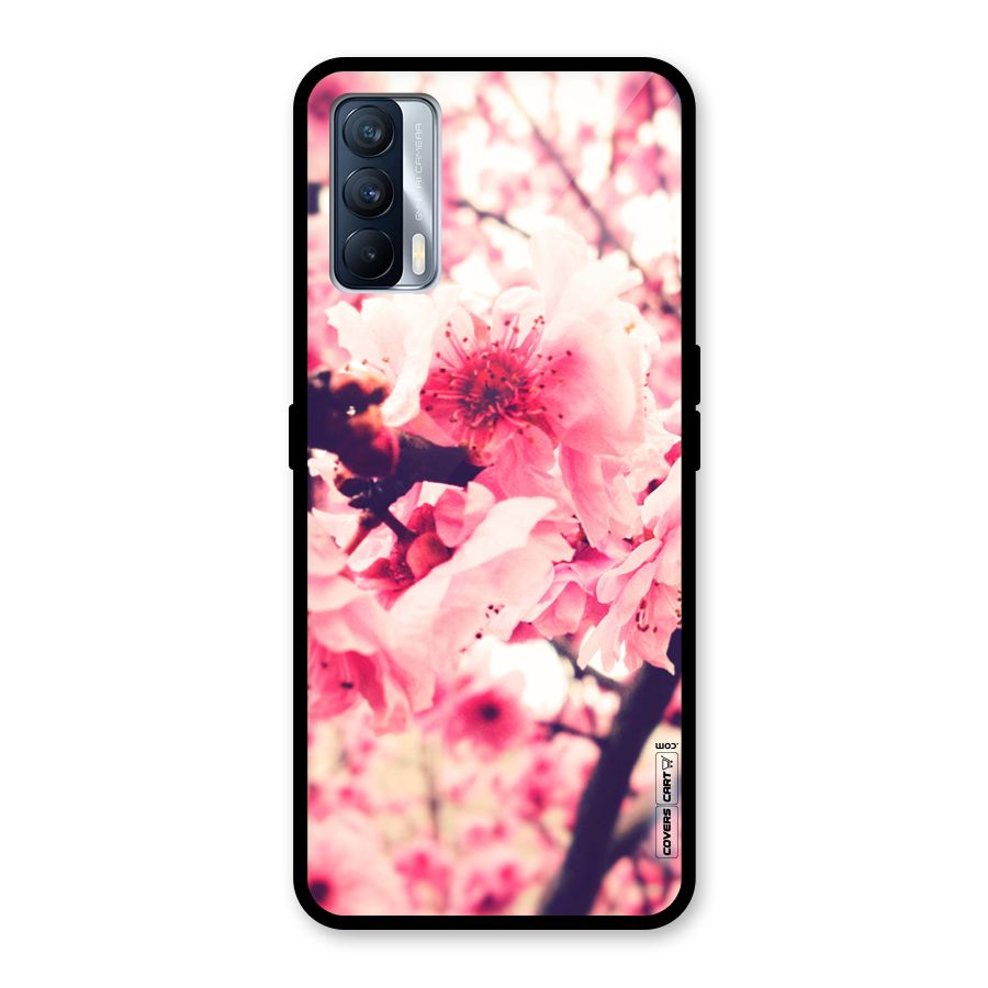 Pretty Pink Flowers Glass Back Case for Realme X7