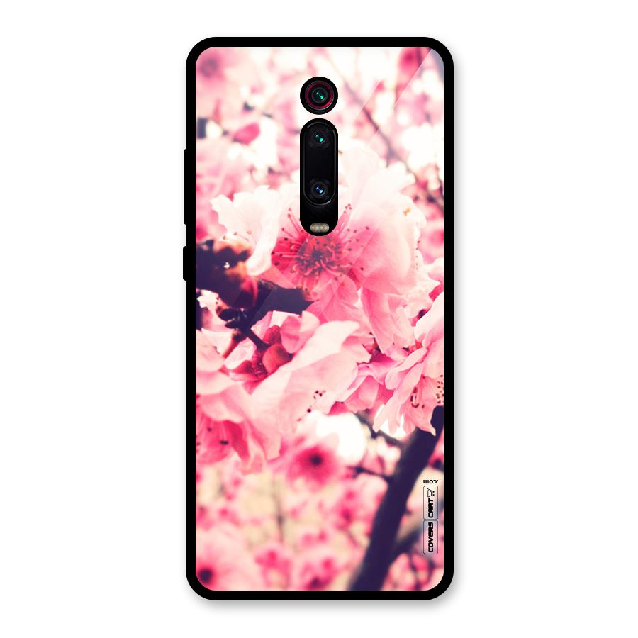 Pretty Pink Flowers Glass Back Case for Redmi K20 Pro