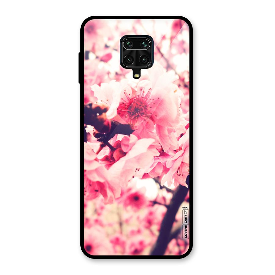 Pretty Pink Flowers Glass Back Case for Redmi Note 10 Lite