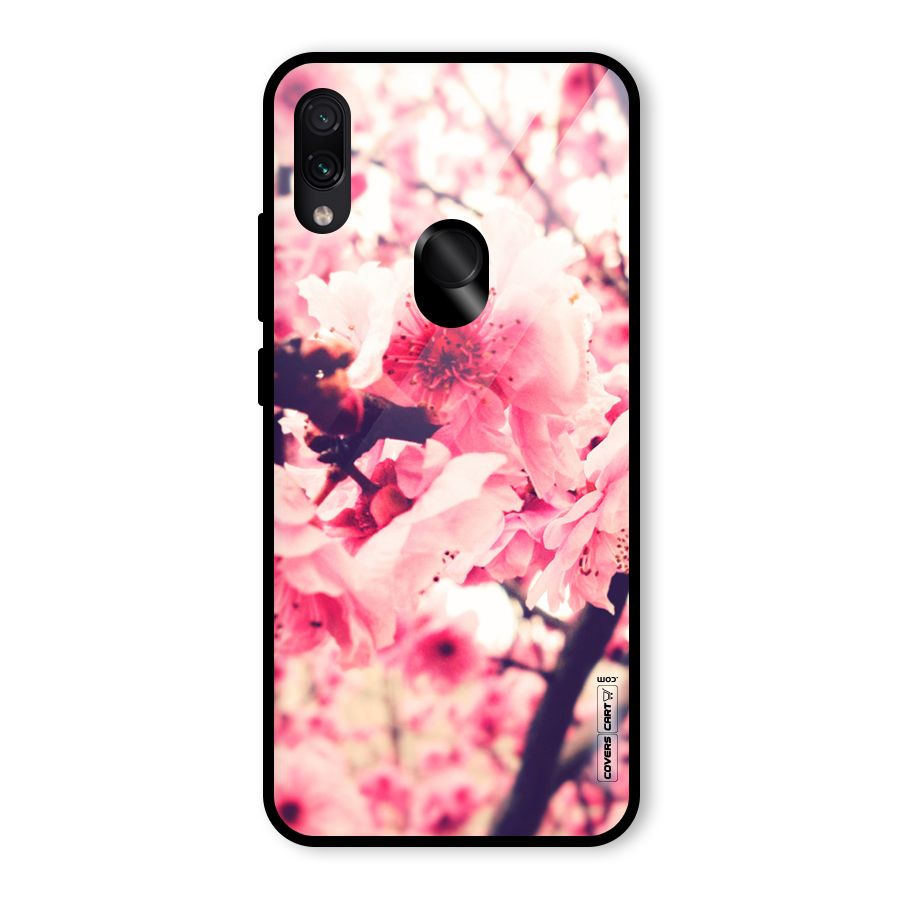 Pretty Pink Flowers Glass Back Case for Redmi Note 7 Pro