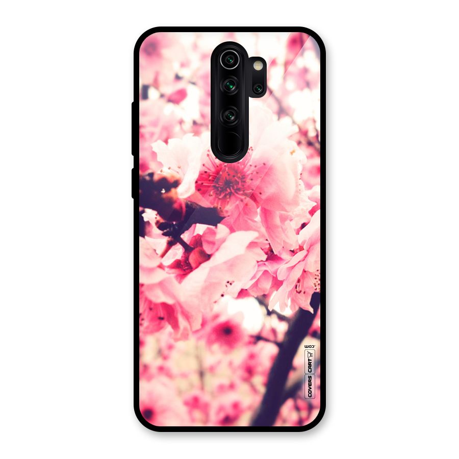 Pretty Pink Flowers Glass Back Case for Redmi Note 8 Pro