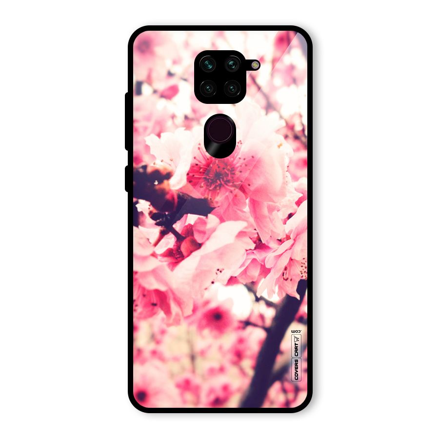Pretty Pink Flowers Glass Back Case for Redmi Note 9