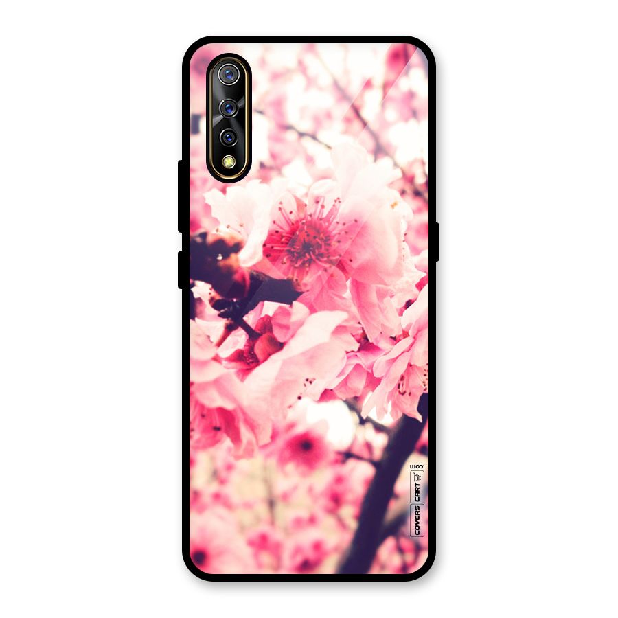 Pretty Pink Flowers Glass Back Case for Vivo S1