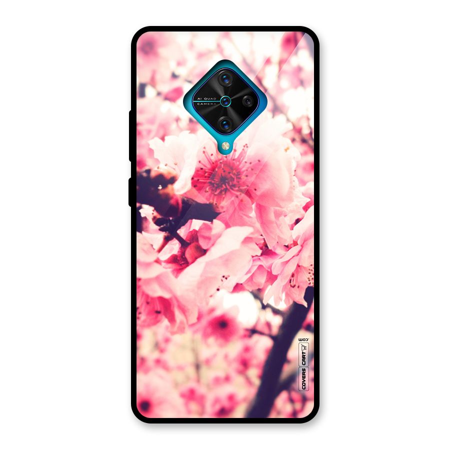 Pretty Pink Flowers Glass Back Case for Vivo S1 Pro