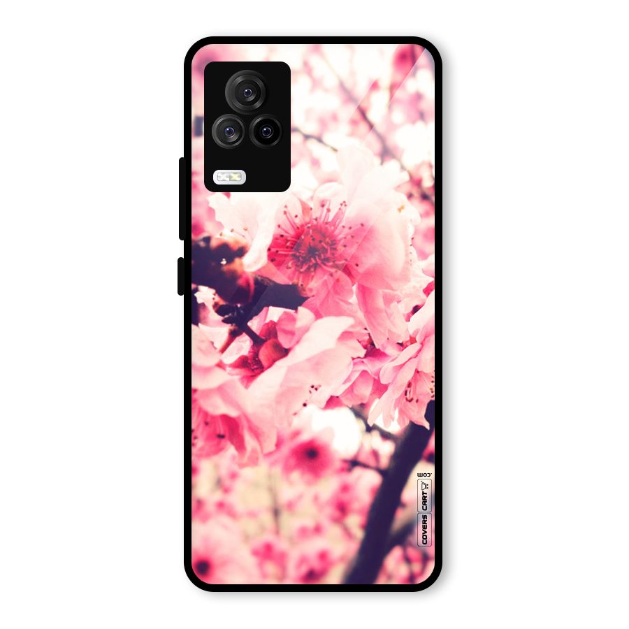 Pretty Pink Flowers Glass Back Case for Vivo iQOO 7 Legend 5G