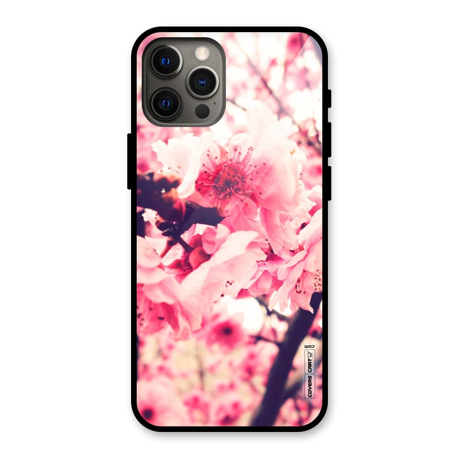 Pretty Pink Flowers Glass Back Case for iPhone 12 Pro Max