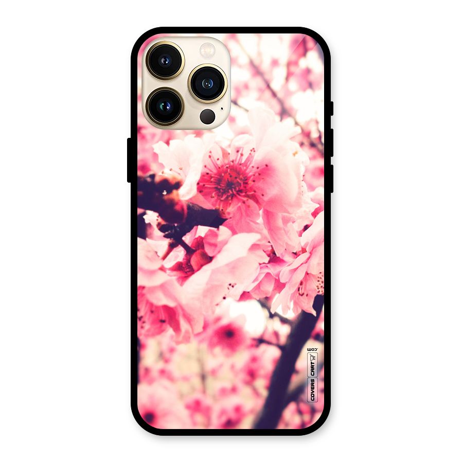 Pretty Pink Flowers Glass Back Case for iPhone 13 Pro Max