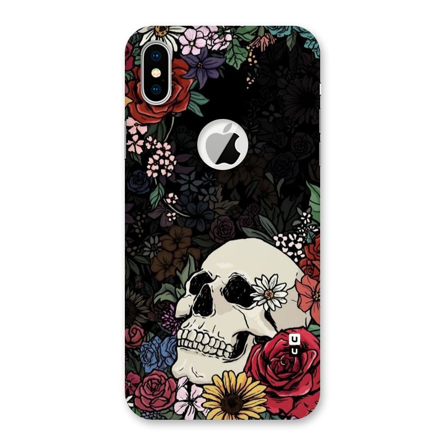 Pretty Skull Back Case for iPhone X Logo Cut
