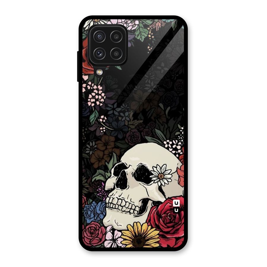 Pretty Skull Glass Back Case for Galaxy A22 4G