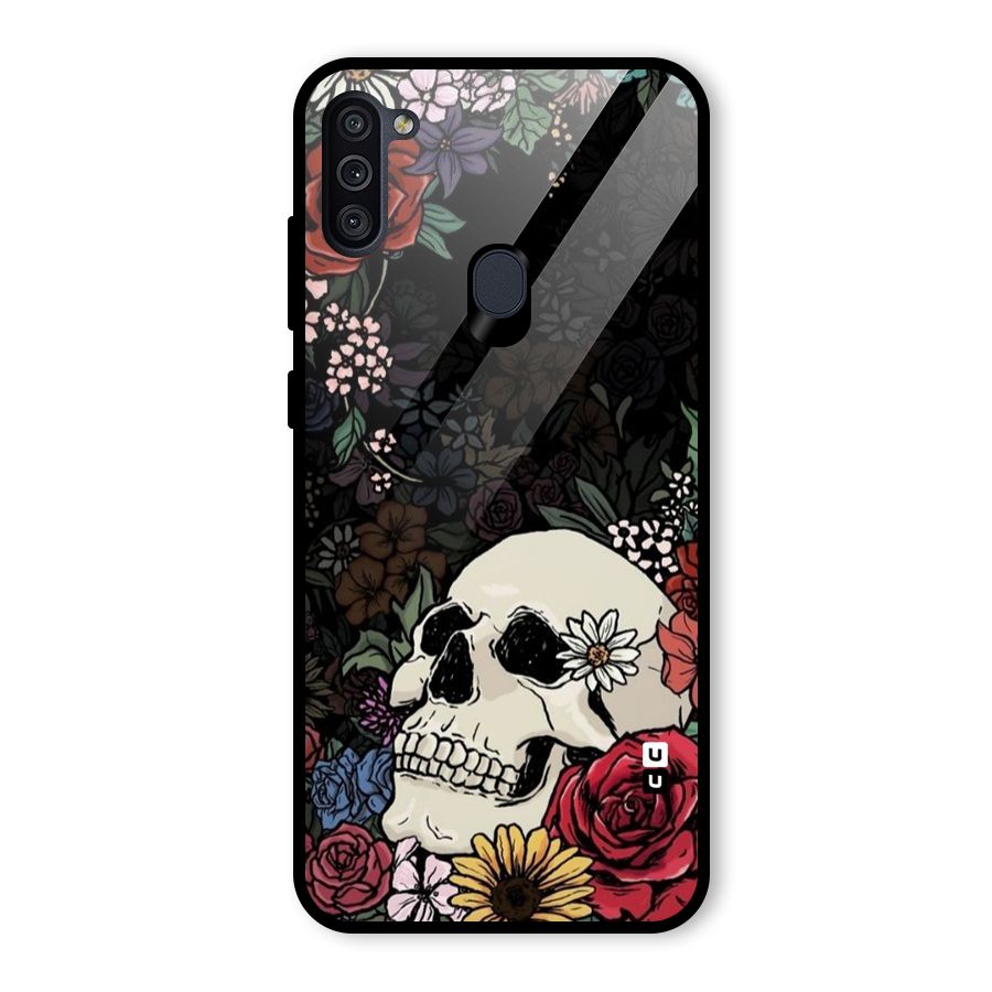 Pretty Skull Glass Back Case for Galaxy M11