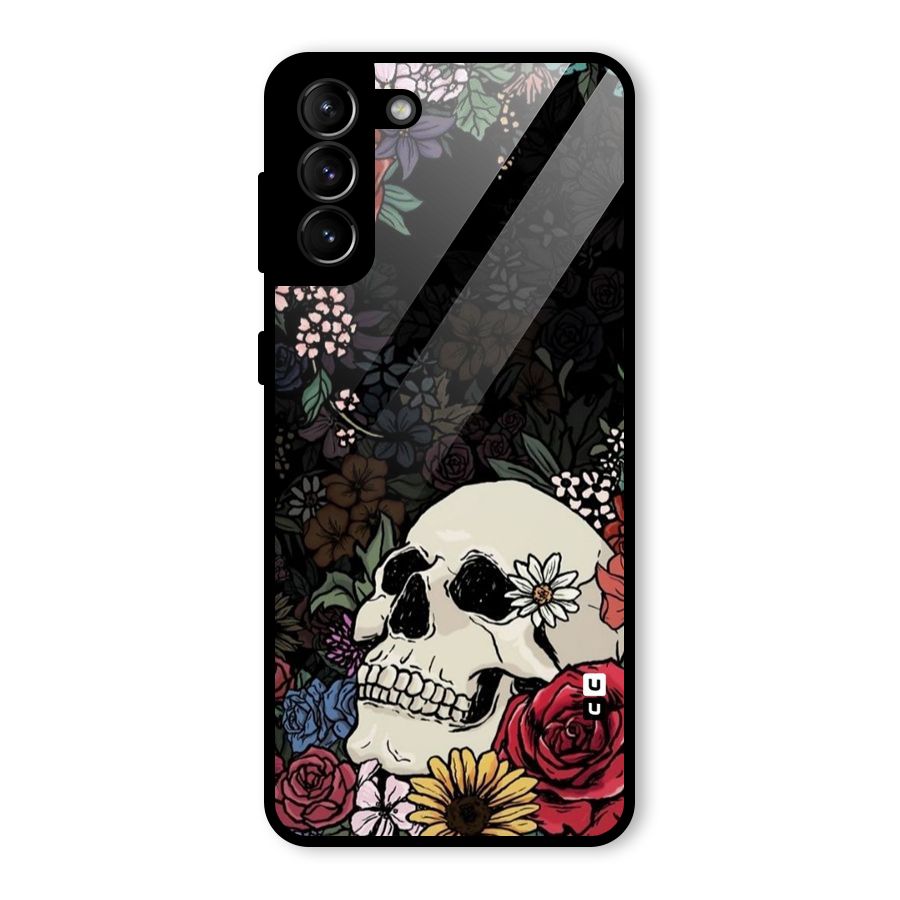 Pretty Skull Glass Back Case for Galaxy S21 Plus