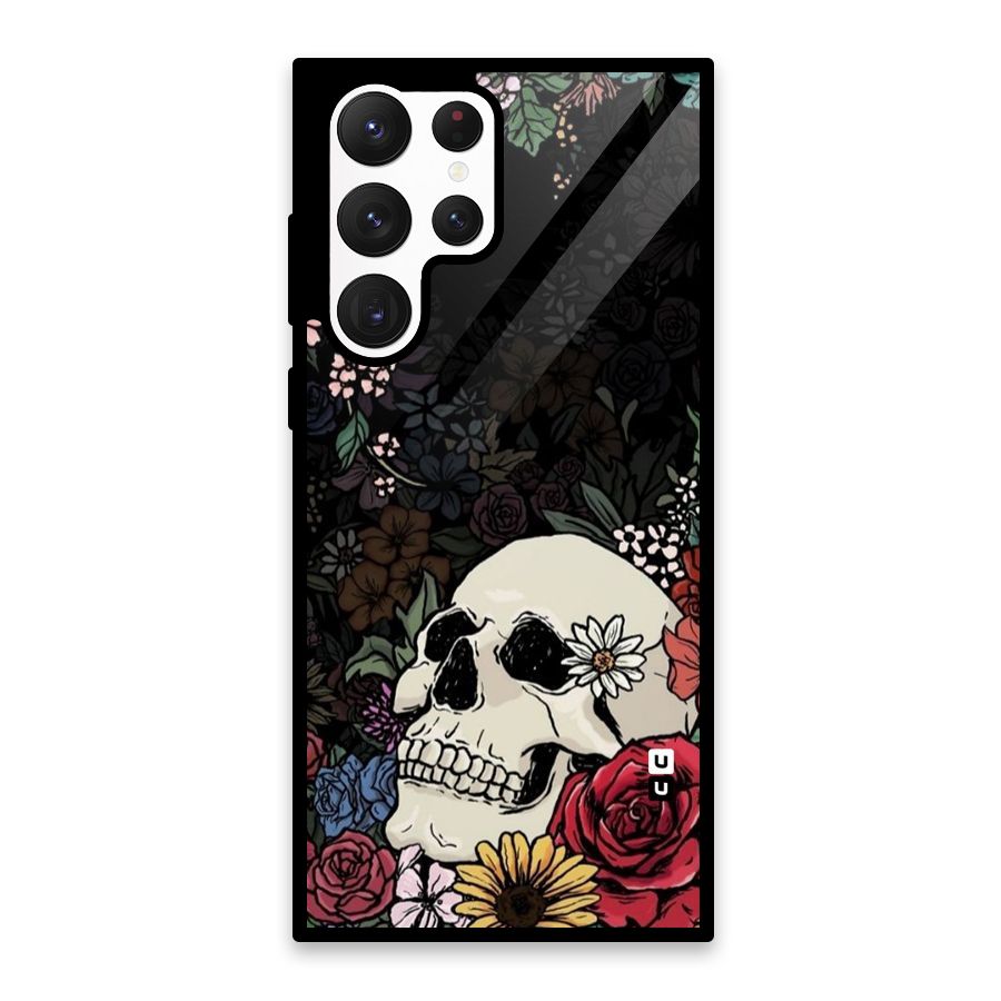 Pretty Skull Glass Back Case for Galaxy S22 Ultra 5G