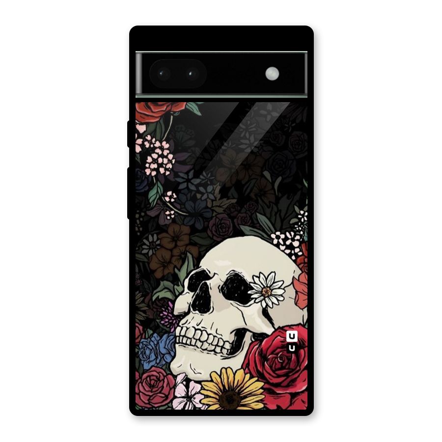 Pretty Skull Glass Back Case for Google Pixel 6a
