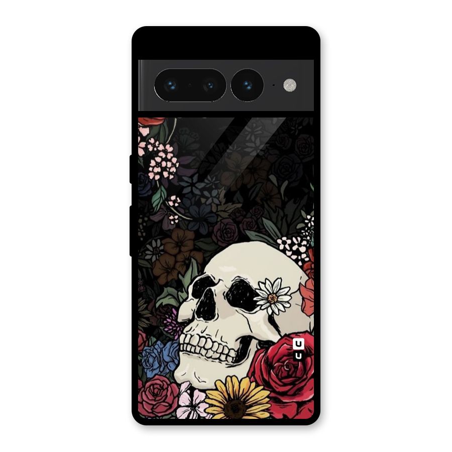 Pretty Skull Glass Back Case for Google Pixel 7 Pro