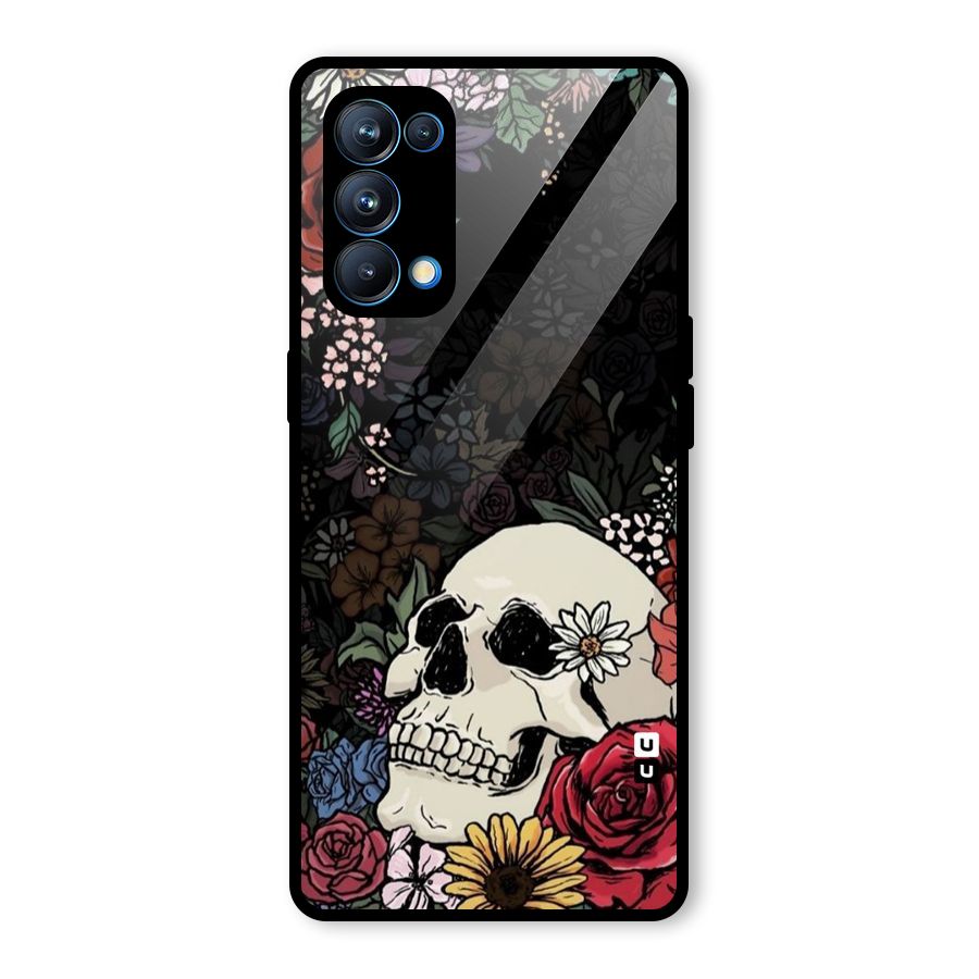 Pretty Skull Glass Back Case for Oppo Reno5 Pro 5G