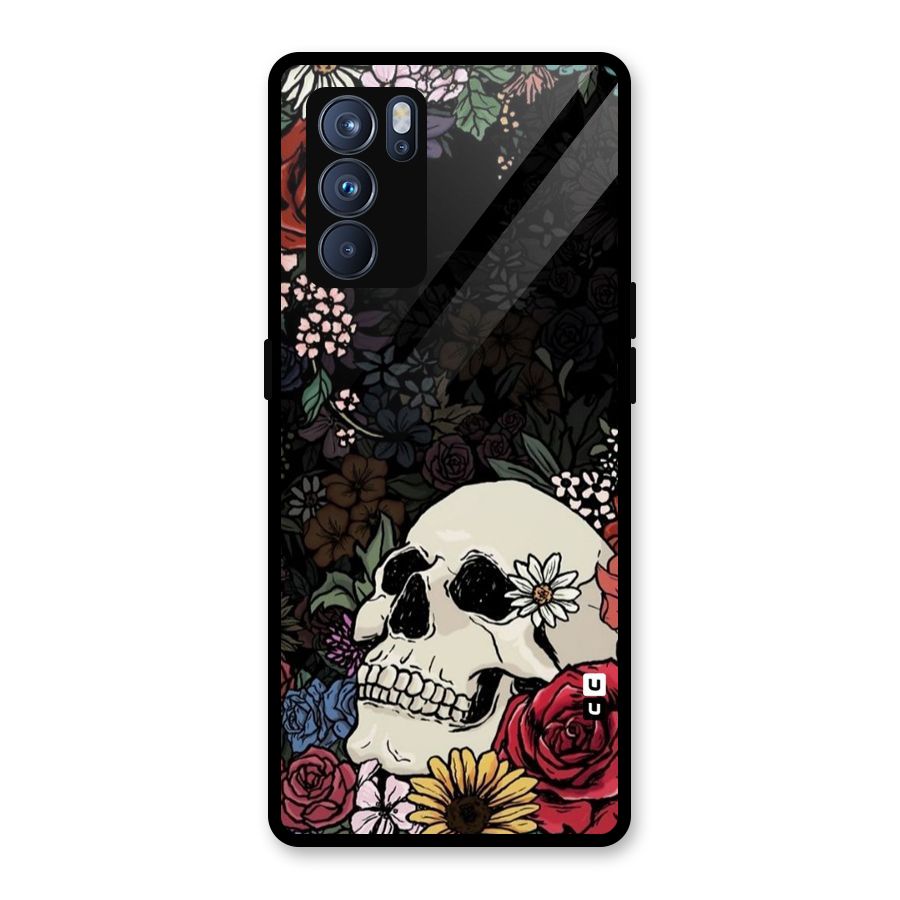 Pretty Skull Glass Back Case for Oppo Reno6 Pro 5G
