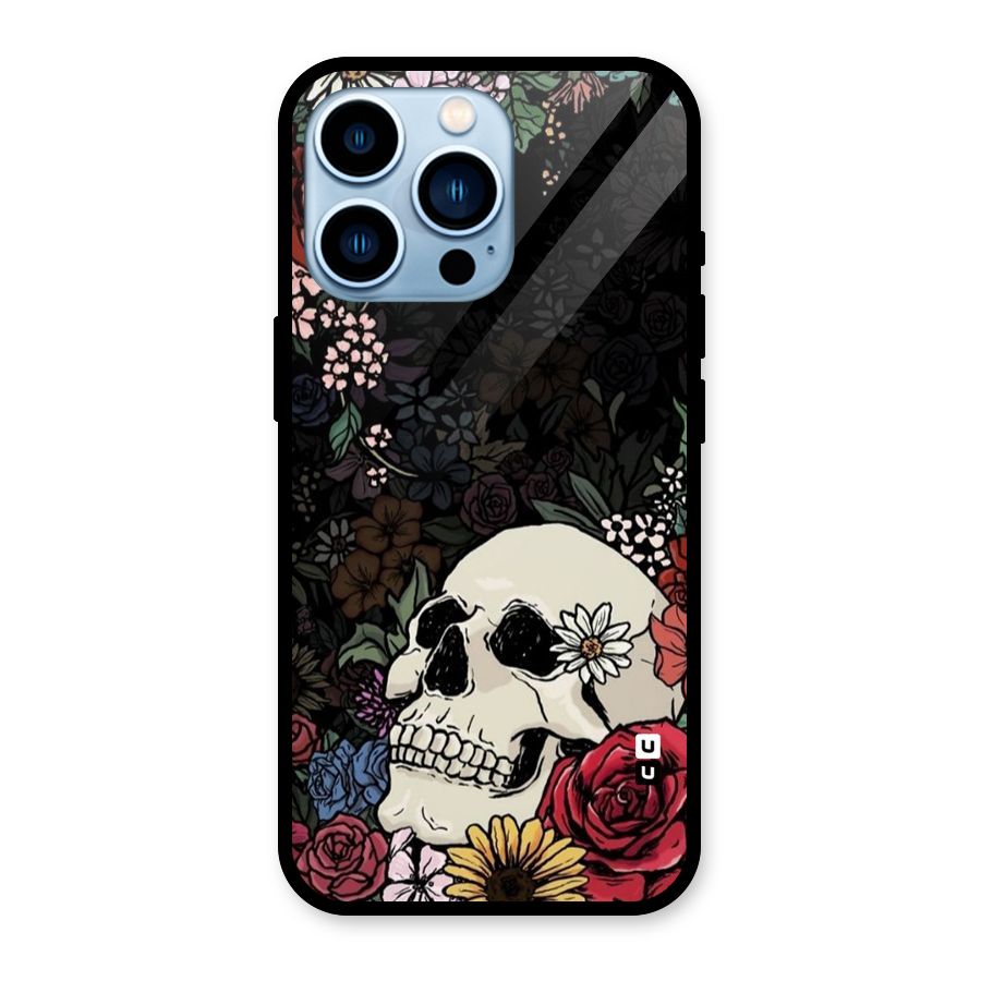 Pretty Skull Glass Back Case for iPhone 13 Pro