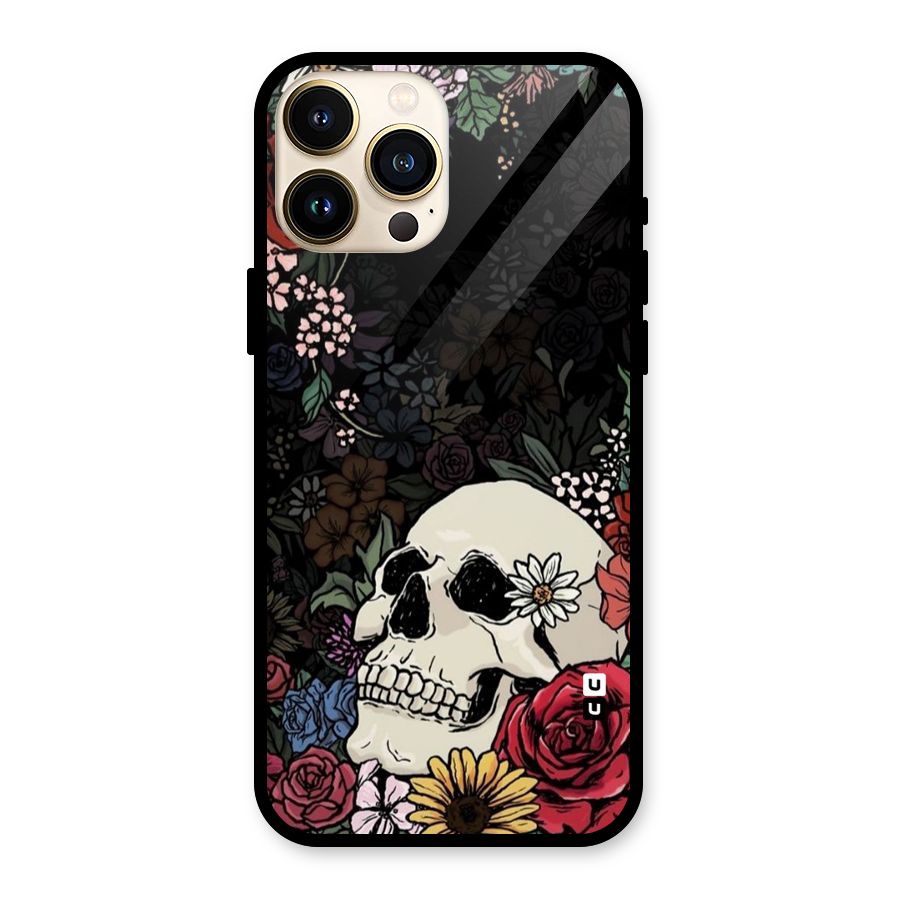 Pretty Skull Glass Back Case for iPhone 13 Pro Max