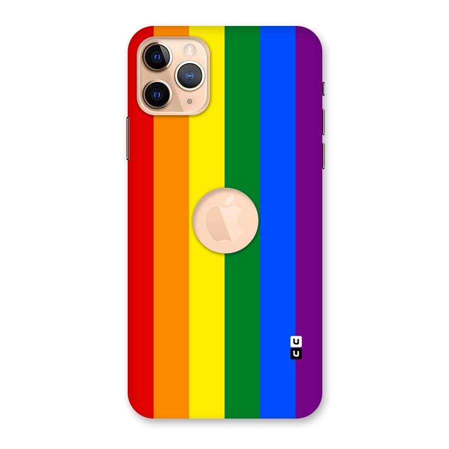 Pride Rainbow Stripes Back Case for iPhone 11 Pro Max Logo Cut