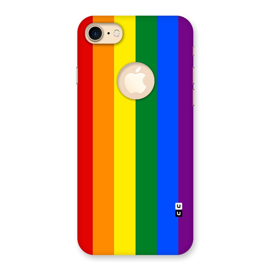 Pride Rainbow Stripes Back Case for iPhone 7 Logo Cut