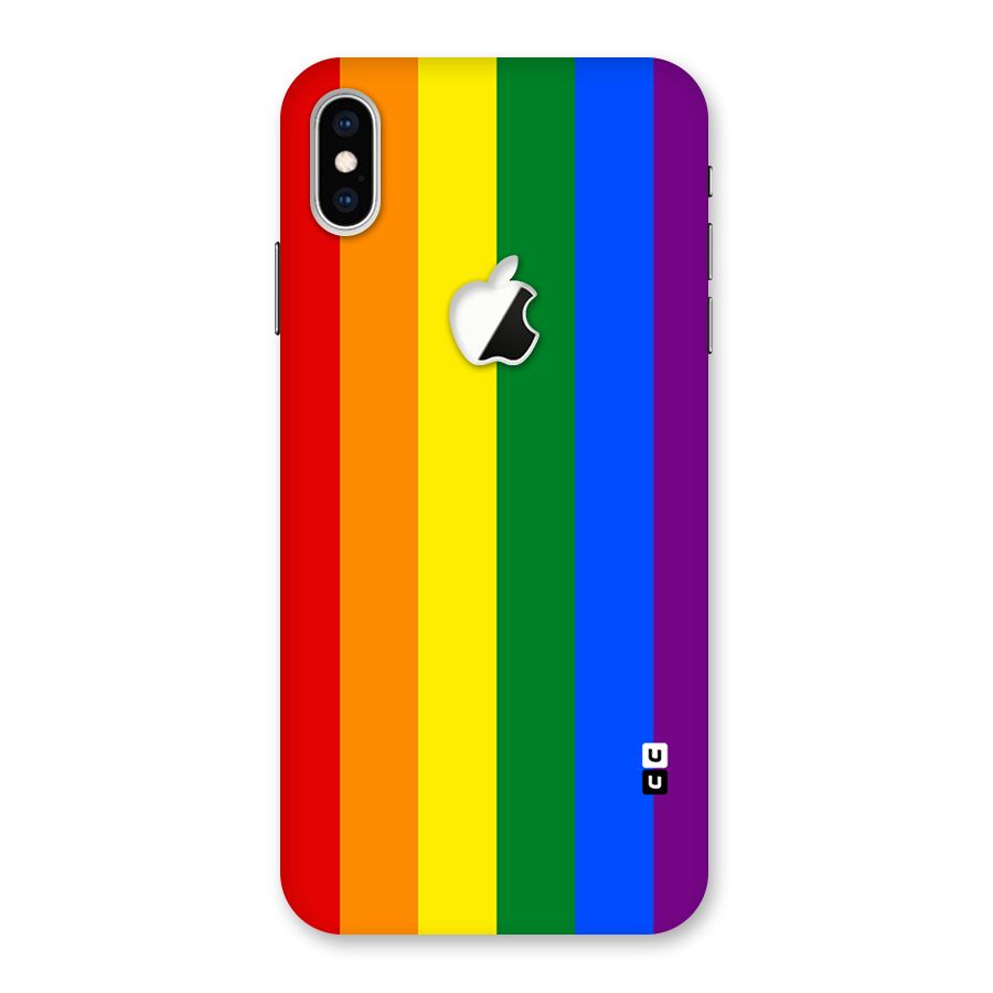 Pride Rainbow Stripes Back Case for iPhone XS Max Apple Cut