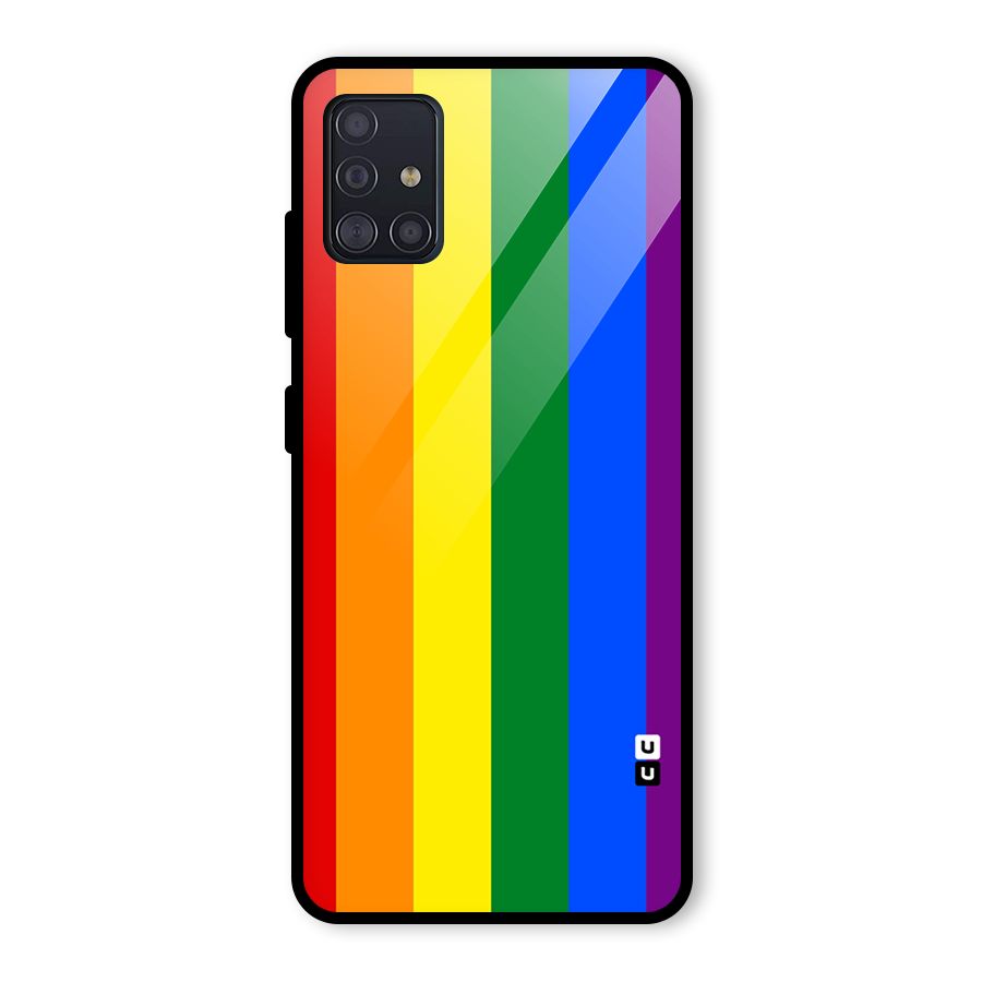 Pride Rainbow Stripes Glass Back Case for Galaxy A51
