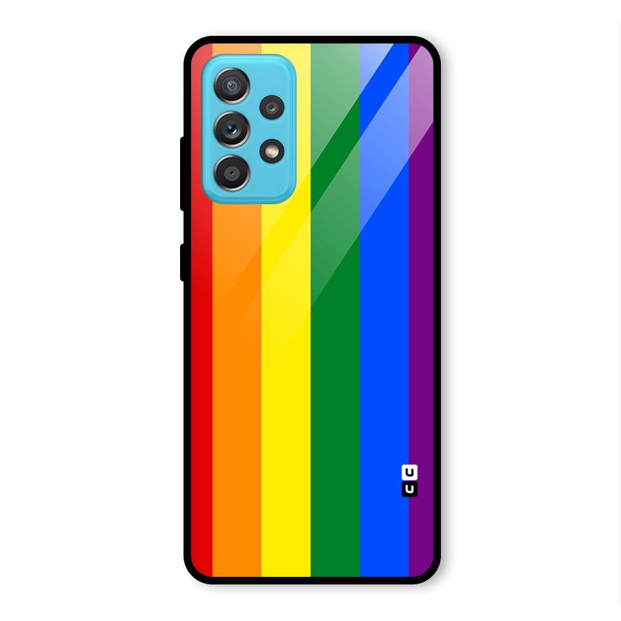 Pride Rainbow Stripes Glass Back Case for Galaxy A52s 5G