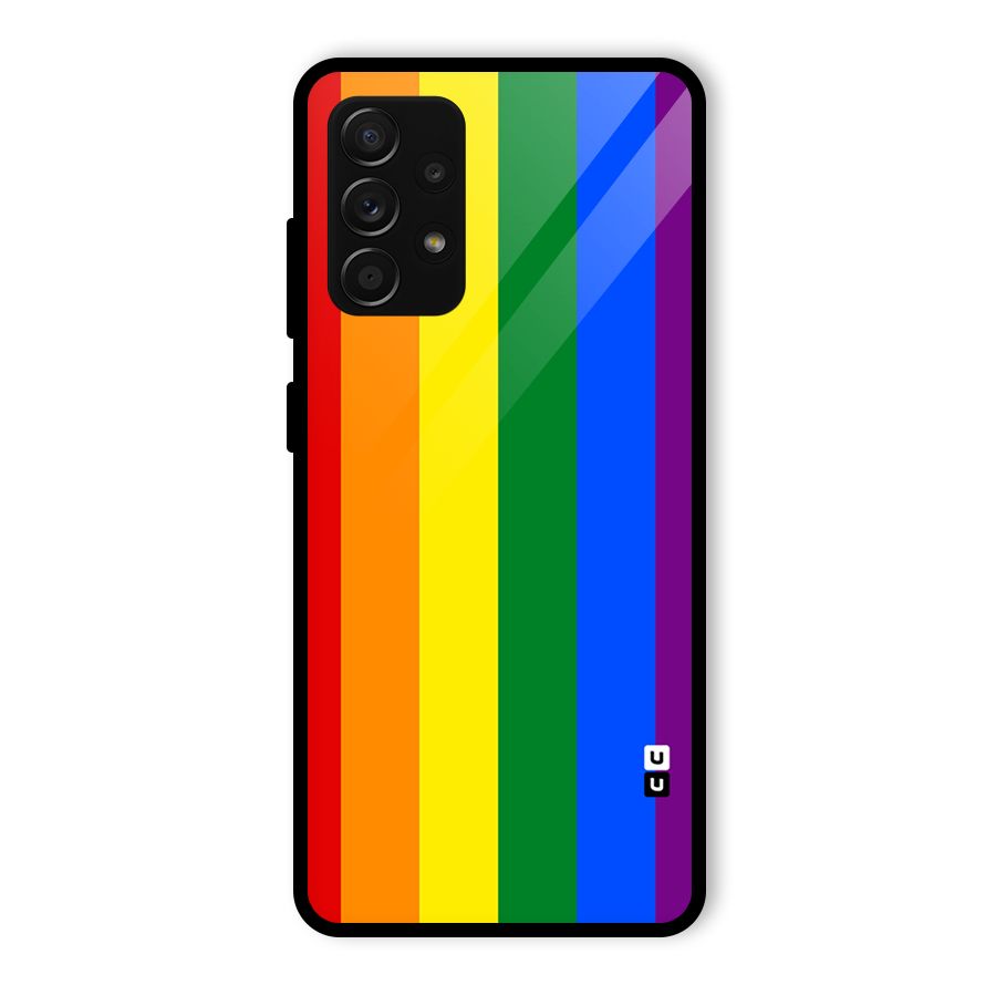Pride Rainbow Stripes Glass Back Case for Galaxy A53 5G